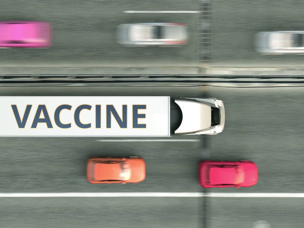 Vehicle carrying vaccines